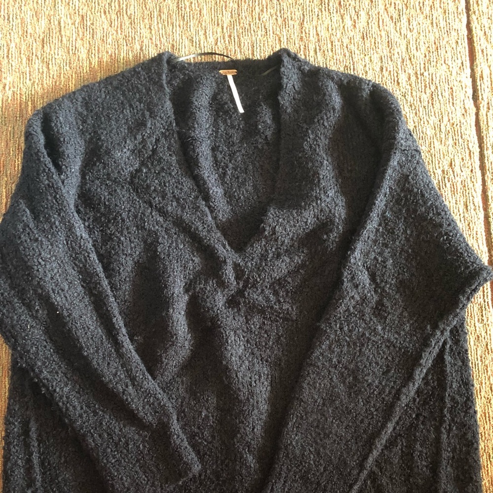 Free People Oversized Sweater BLACK